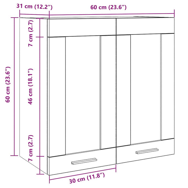 Küchen Wandschrank Lyon Altholz-Optik 60cm