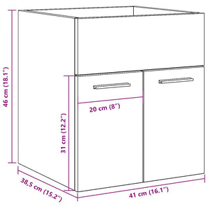 Waschbeckenschrank Sonoma-Eiche 41x38,5x46 cm