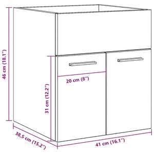 vidaXL Meuble sous-vasque gris béton 41x38,5x46 cm en bois d'ingénierie