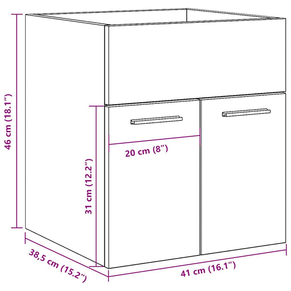 Waschbeckenschrank Altholz-Optik, 41cm