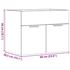 Waschbeckenunterschrank Betongrau 60 cm