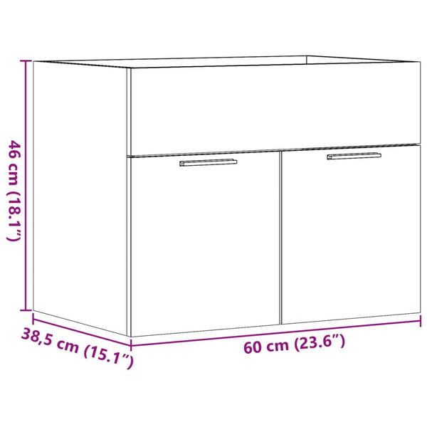 Waschbeckenunterschrank Betongrau 60 cm