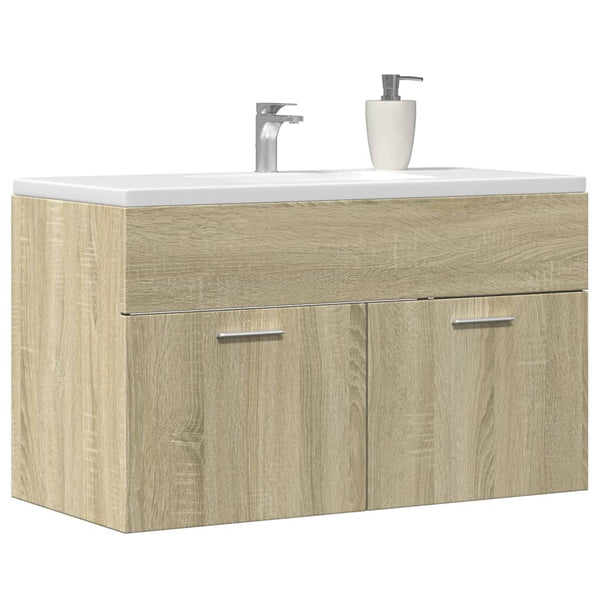 Waschbeckenunterschrank Sonoma-Eiche 90 cm