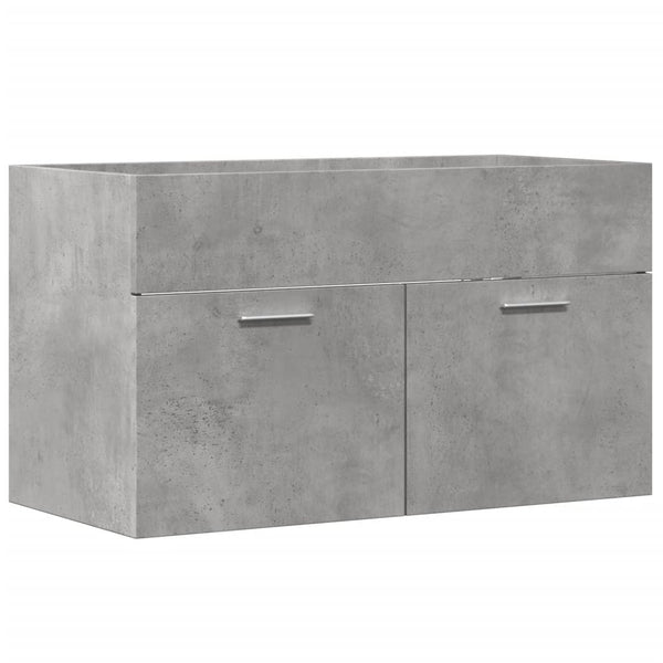 vidaXL Meuble sous lavabo gris béton 90x38,5x46 cm bois d'ingénierie