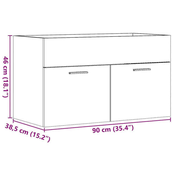 Waschbeckenunterschrank Artisan Eiche 90 cm