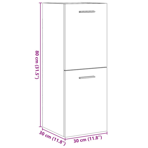 Hängeschrank Bad Altholz-Optik 30x80 cm