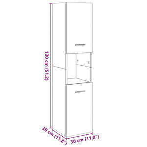 Betongrauer Hänge-Badezimmerschrank 30x130 cm