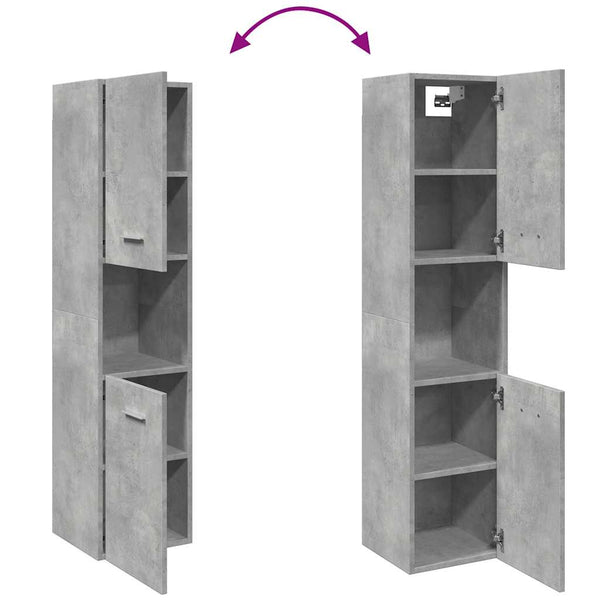Betongrauer Hänge-Badezimmerschrank 30x130 cm