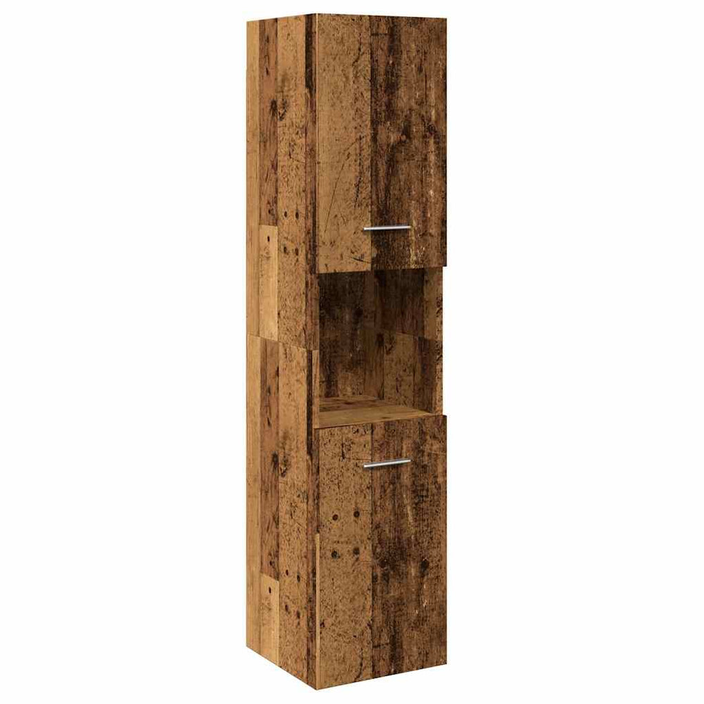 Bad-Hängeschrank Altholz-Optik 30x30x130 cm