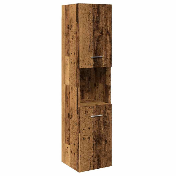 Bad-Hängeschrank Altholz-Optik 30x30x130 cm