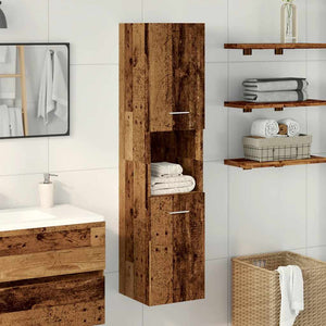 Bad-Hängeschrank Altholz-Optik 30x30x130 cm