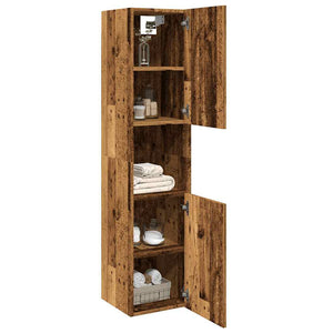 Bad-Hängeschrank Altholz-Optik 30x30x130 cm