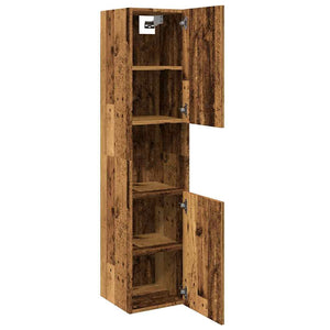 Bad-Hängeschrank Altholz-Optik 30x30x130 cm