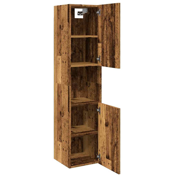 Bad-Hängeschrank Altholz-Optik 30x30x130 cm