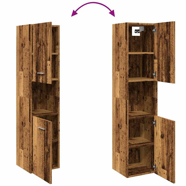 Bad-Hängeschrank Altholz-Optik 30x30x130 cm
