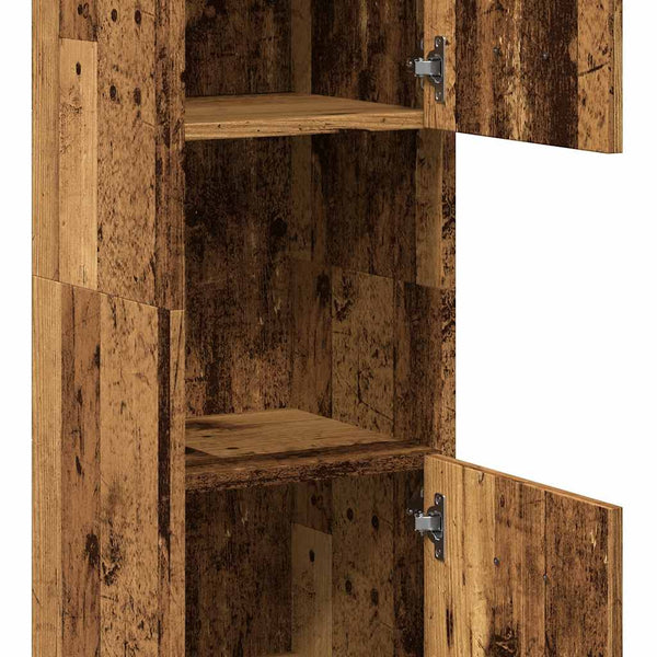Bad-Hängeschrank Altholz-Optik 30x30x130 cm