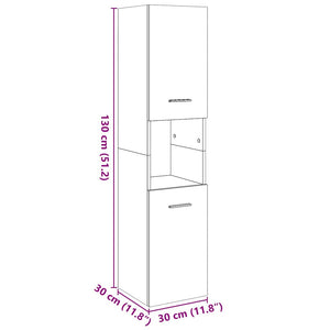 Bad-Hängeschrank Artisan-Eiche 30x30x130 cm