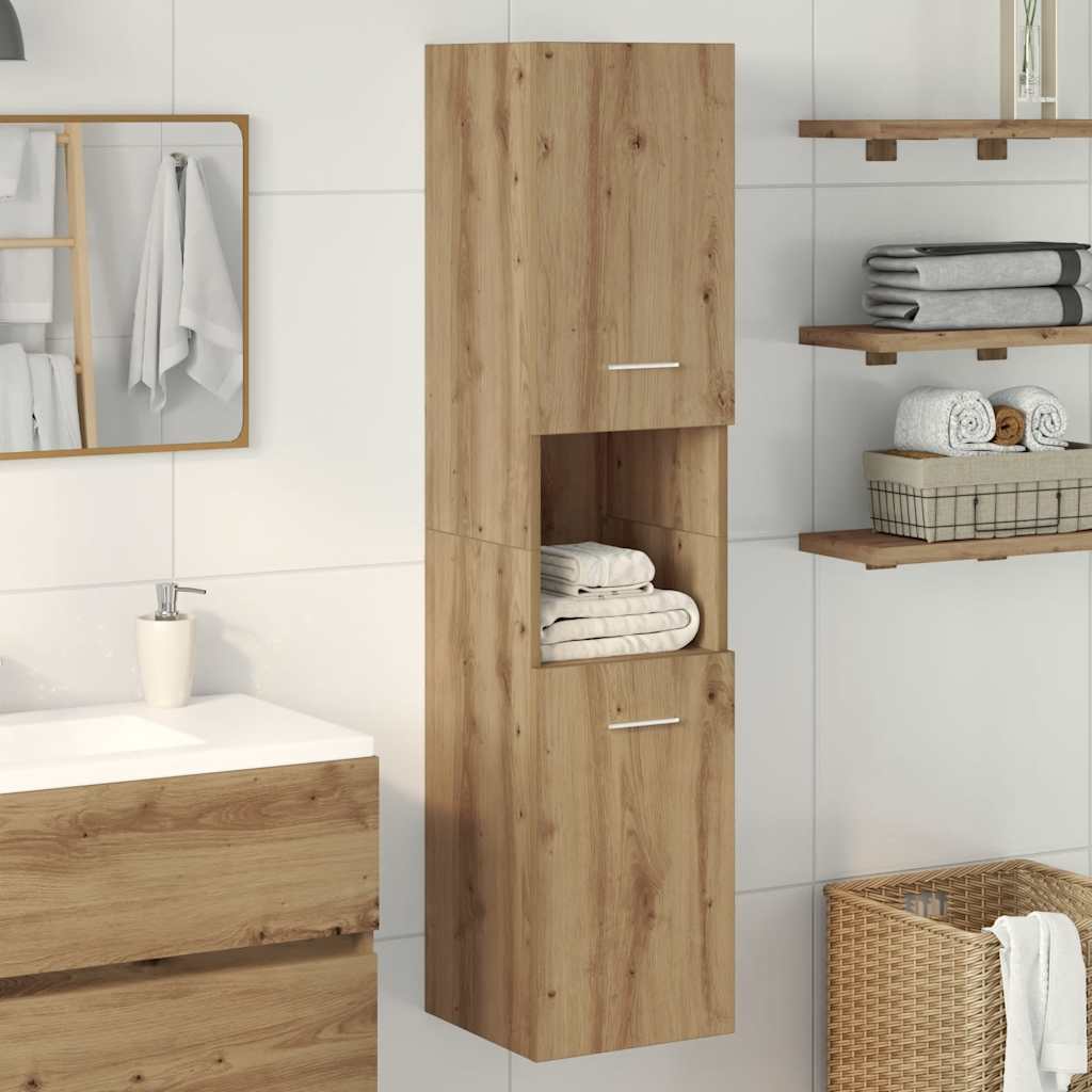 Bad-Hängeschrank Artisan-Eiche 30x30x130 cm