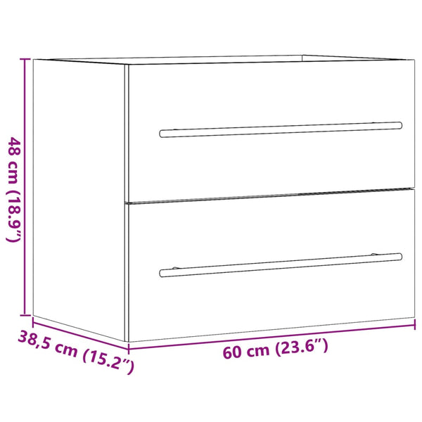 Waschbeckenunterschrank Sonoma-Eiche 60cm