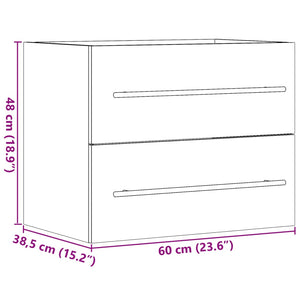 Waschbeckenunterschrank Betongrau 60 cm