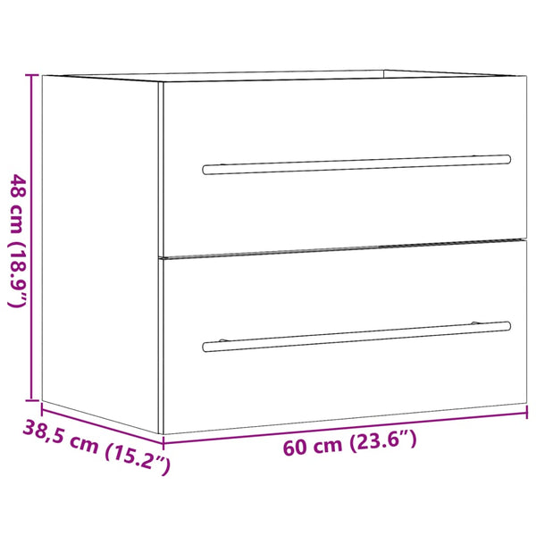 Waschbeckenunterschrank Betongrau 60 cm