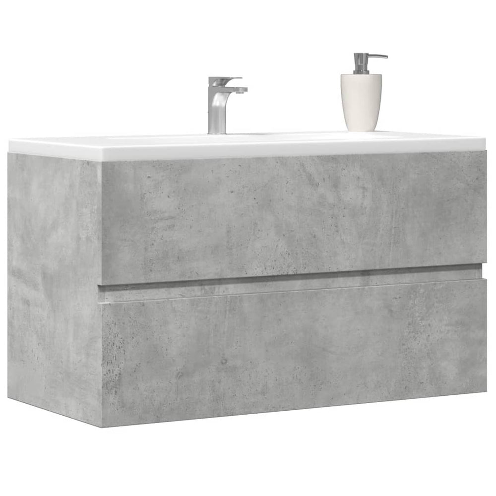 Betongrauer Hänge-Badezimmerschrank 80 cm