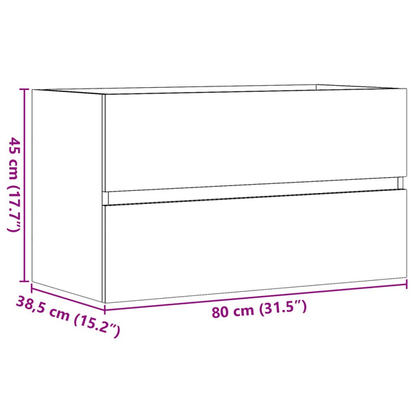 Bad-Hängeschrank Altholz-Optik 80 cm