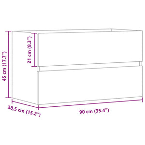 Waschbeckenunterschrank Artisan-Eiche 90 cm
