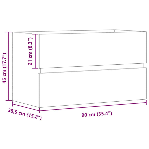 Waschbeckenunterschrank Artisan-Eiche 90 cm
