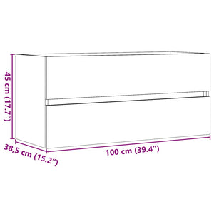 Waschbeckenschrank Altholz-Optik 100 cm