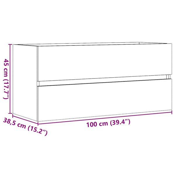 Waschbeckenschrank Altholz-Optik 100 cm