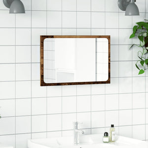 LED Badspiegel Altholz-Optik 60 cm