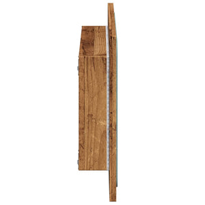 LED Badspiegel Altholz-Optik 60 cm