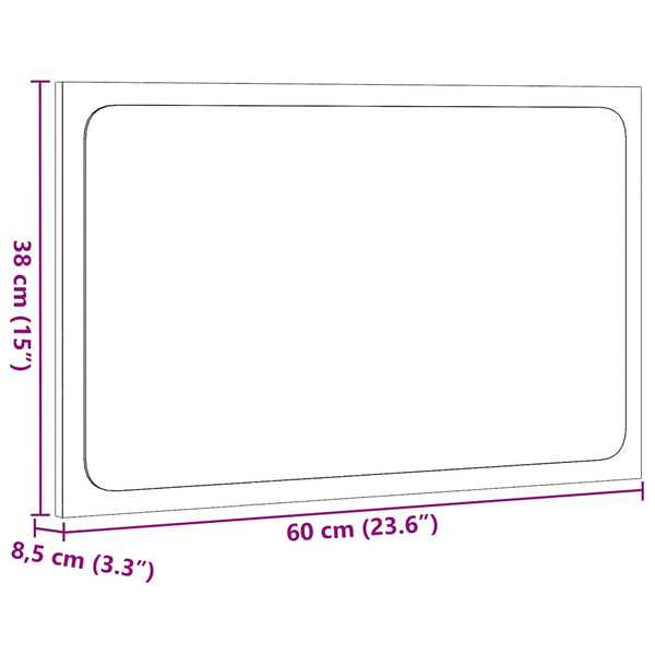 LED Badspiegel Artisan-Eiche 60 cm