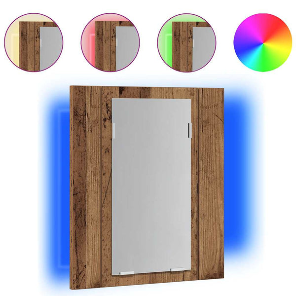 LED-Spiegelschrank Altholz-Optik 40cm