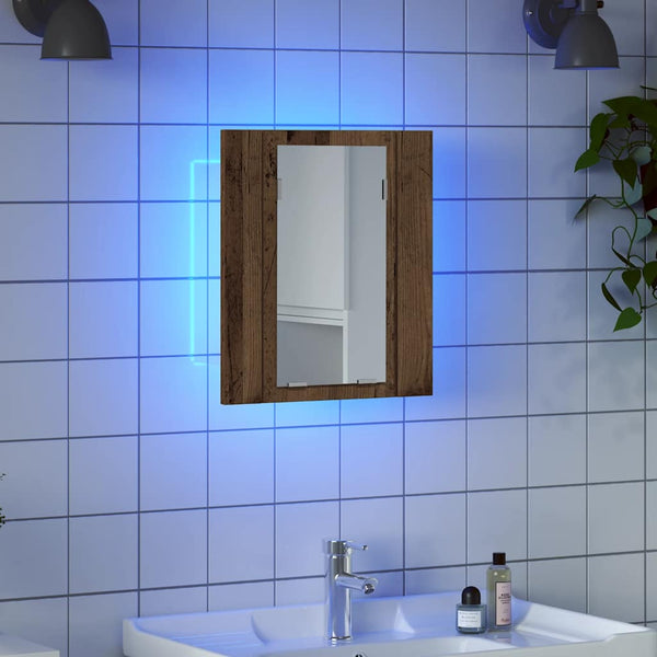 LED-Spiegelschrank Altholz-Optik 40cm