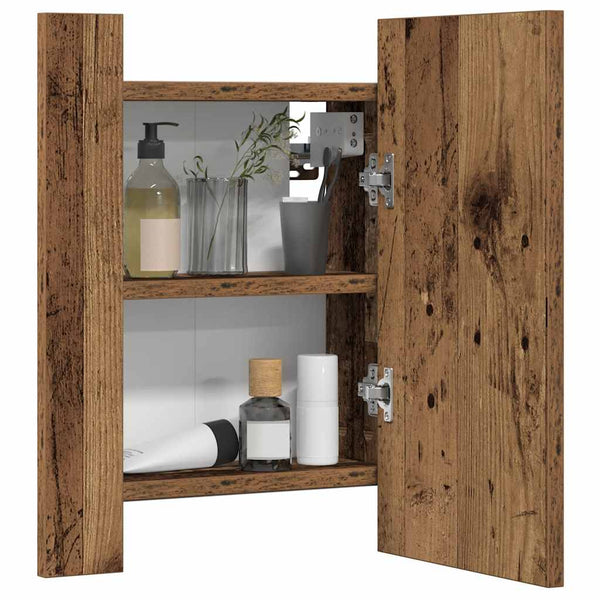 LED-Spiegelschrank Altholz-Optik 40cm