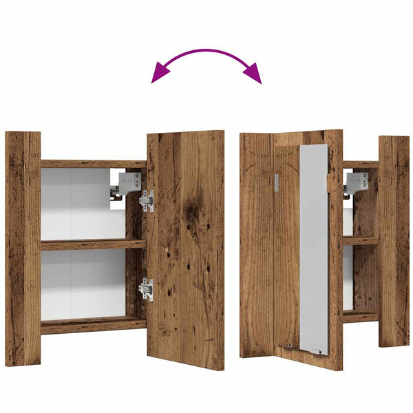 LED-Spiegelschrank Altholz-Optik 40cm