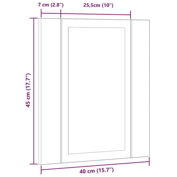 LED-Spiegelschrank Artisan-Eiche 40x45 cm