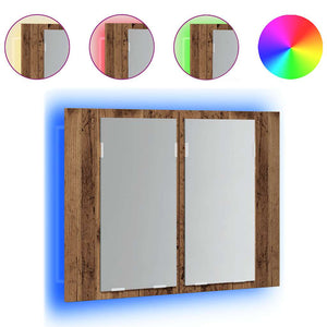 LED Spiegelschrank Altholz Optik 60cm