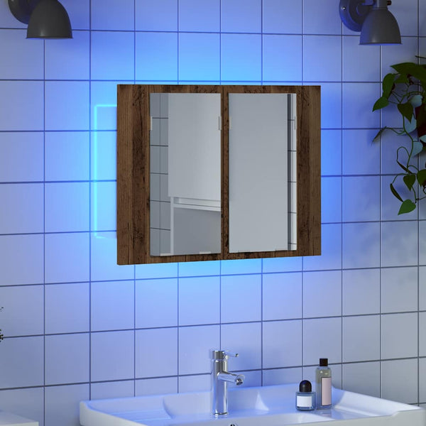 LED Spiegelschrank Altholz Optik 60cm
