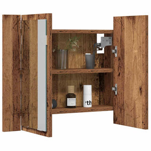 LED Spiegelschrank Altholz Optik 60cm