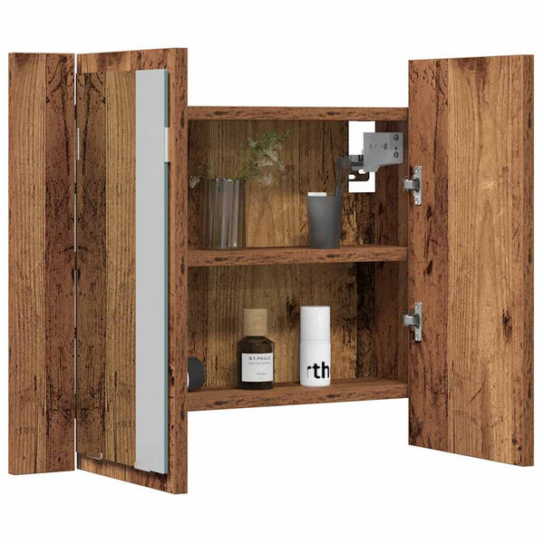LED Spiegelschrank Altholz Optik 60cm