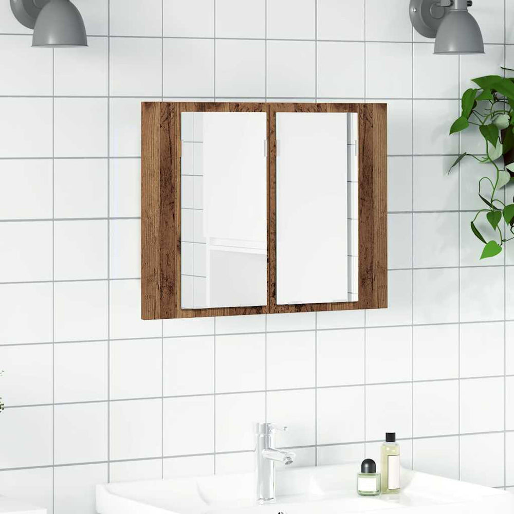 LED Spiegelschrank Altholz Optik 60cm