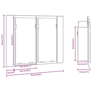 LED-Spiegelschrank Artisan-Eiche 60 cm