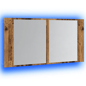 LED-Spiegelschrank Altholz-Optik 90cm