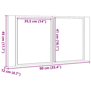 LED-Spiegelschrank Altholz-Optik 90cm