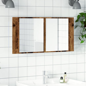 LED-Spiegelschrank Altholz-Optik 90cm