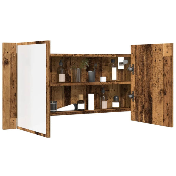 LED-Spiegelschrank Altholz-Optik 90cm