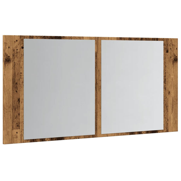 LED-Spiegelschrank Altholz-Optik 90cm